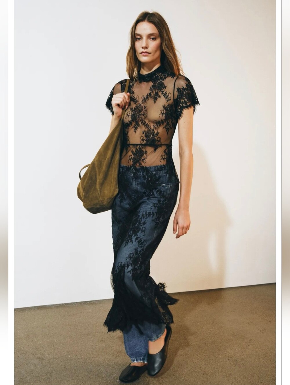 ZARA ZW COLLECTION LACE MAXI DRESS